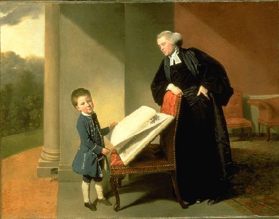 Johann Zoffany The Reverend Randall Burroughs and his son Ellis oil painting picture
